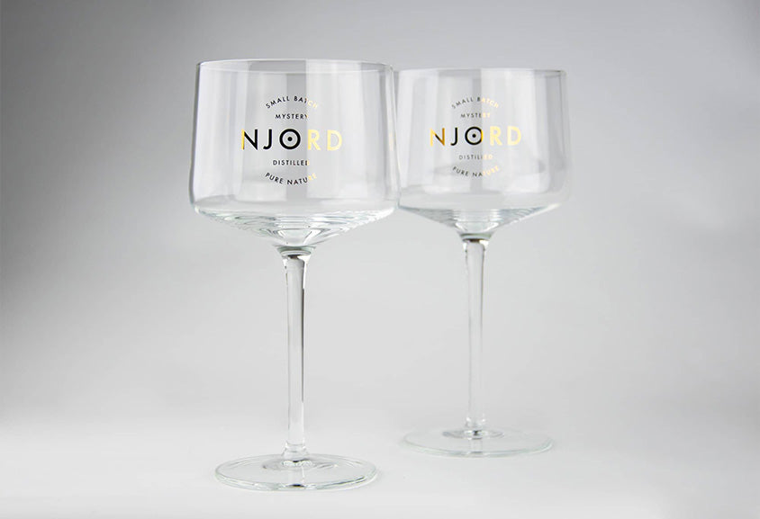 Mouth blown cocktail crystal glasses