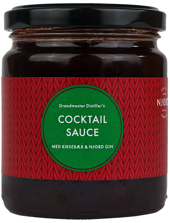 Grandmaster Distiller&#39;s Cocktail Sauce with cherries and Njord Gin