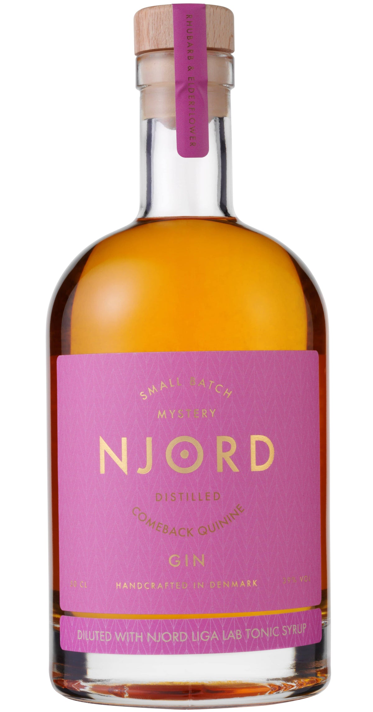 Distilled Comeback Quinine gin bottle - Njord Ligalab tonic syrup edition-front